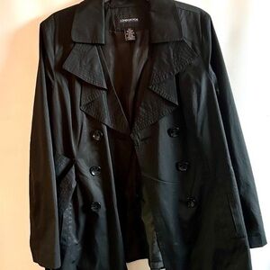 London Fog Black Pea Coat Size Large All Weather Stylish and versatile!
